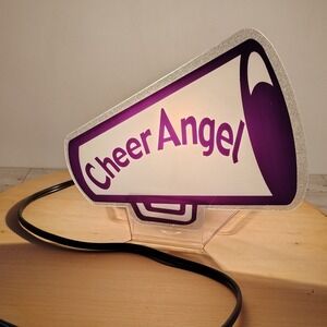 Cheer Angel Novelty Lamp Purple Megaphone Light Nightlight Cheerleader Decor